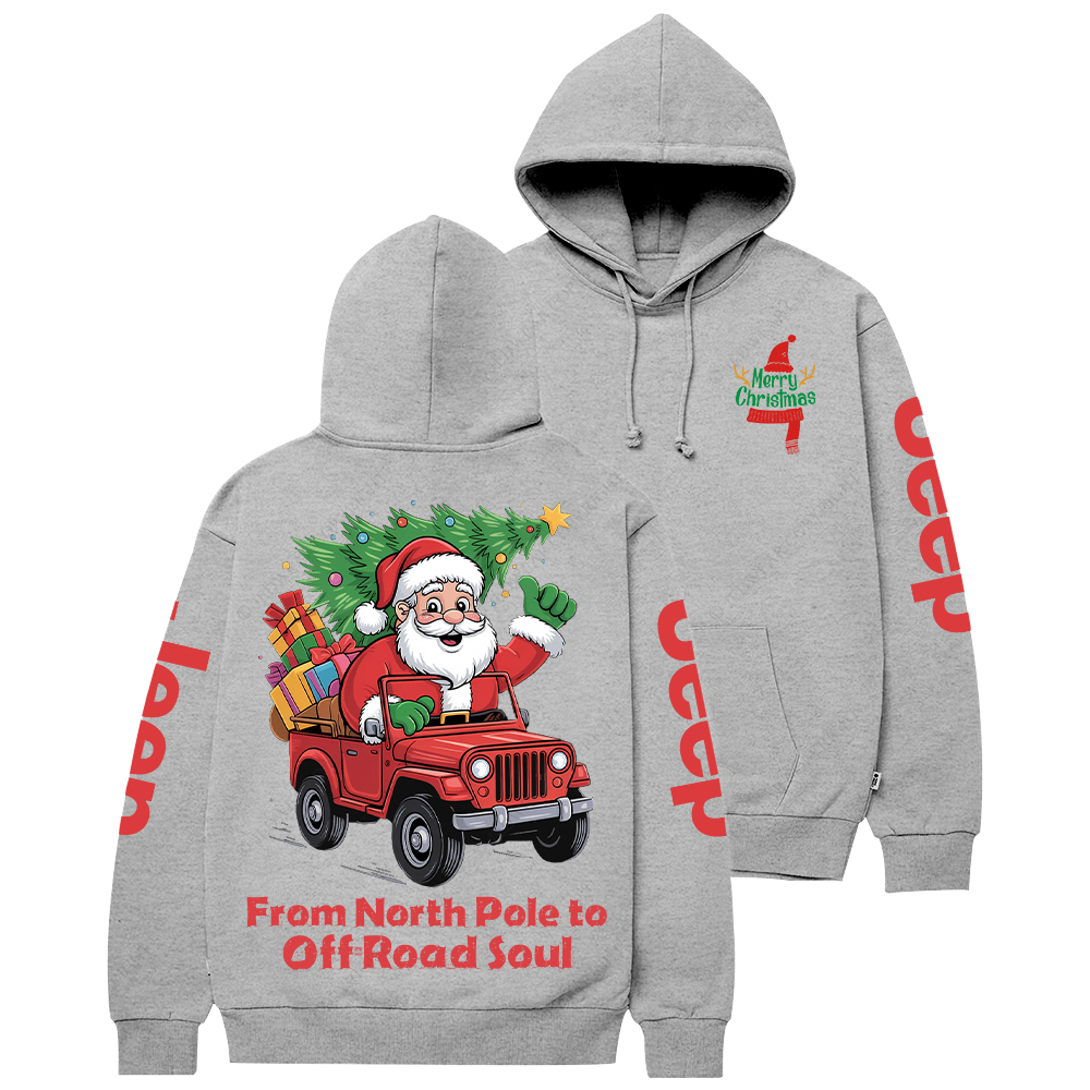 Christmas Santa Riding Monster Truck Xmas Jp Casual Hoodie