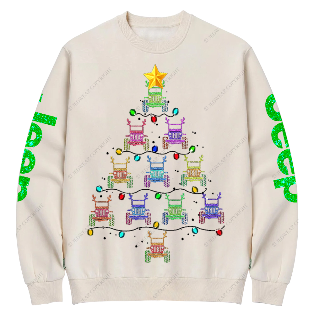 Bling Car Merry Christmas Jp Crew Neck Sweatshirt