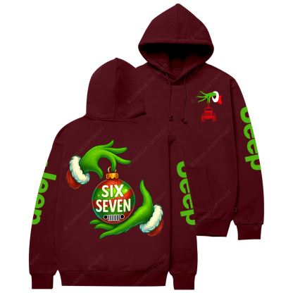Six Seven Christmas Slang Xmas Meme Funny Number Jp Casual Hoodie