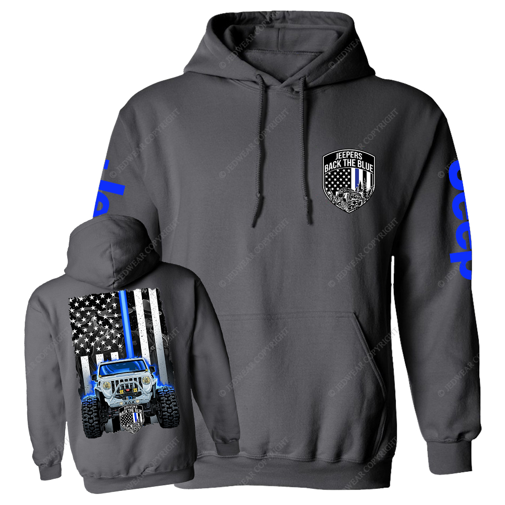 Drivers Back The Blue American Flag Policeman Police Car Badge Jp Casual Hoodie
