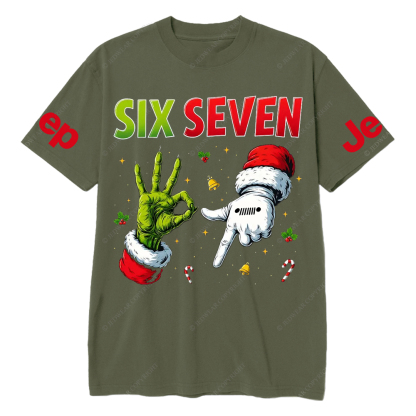 Six Seven Christmas Slang Xmas Meme Funny Number Jp T-Shirt