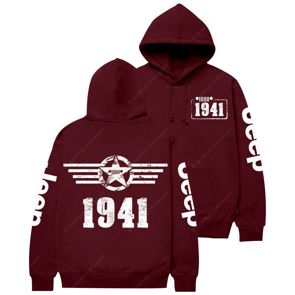 Since 1941 Military Star Rectangle Time Jp Casual Hoodie