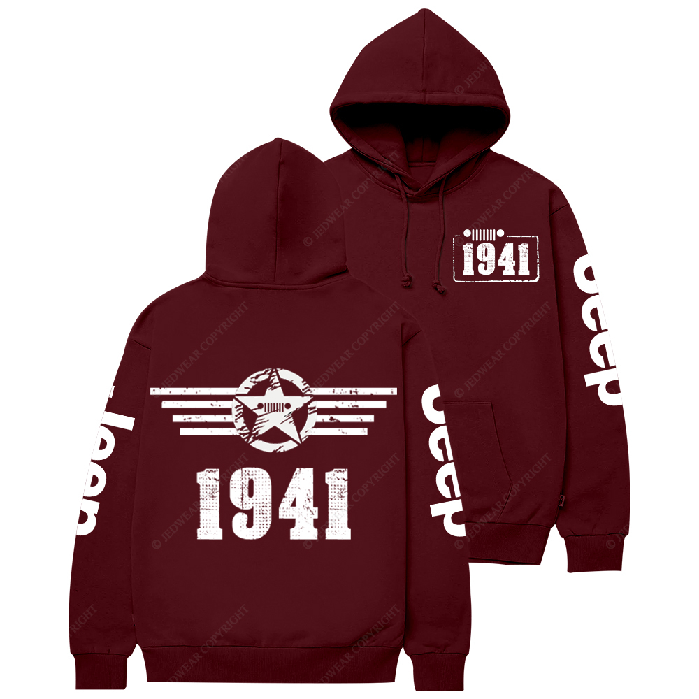 Since 1941 Military Star Rectangle Time Jp Casual Hoodie