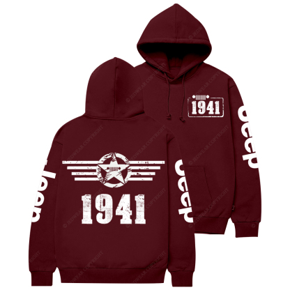 Since 1941 Military Star Rectangle Time Jp Casual Hoodie