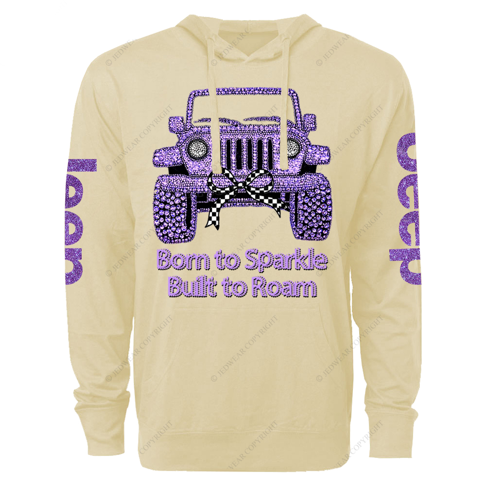 Girl Purple Car Bling Bling Jp Oversized Lightweight Hoodie   
