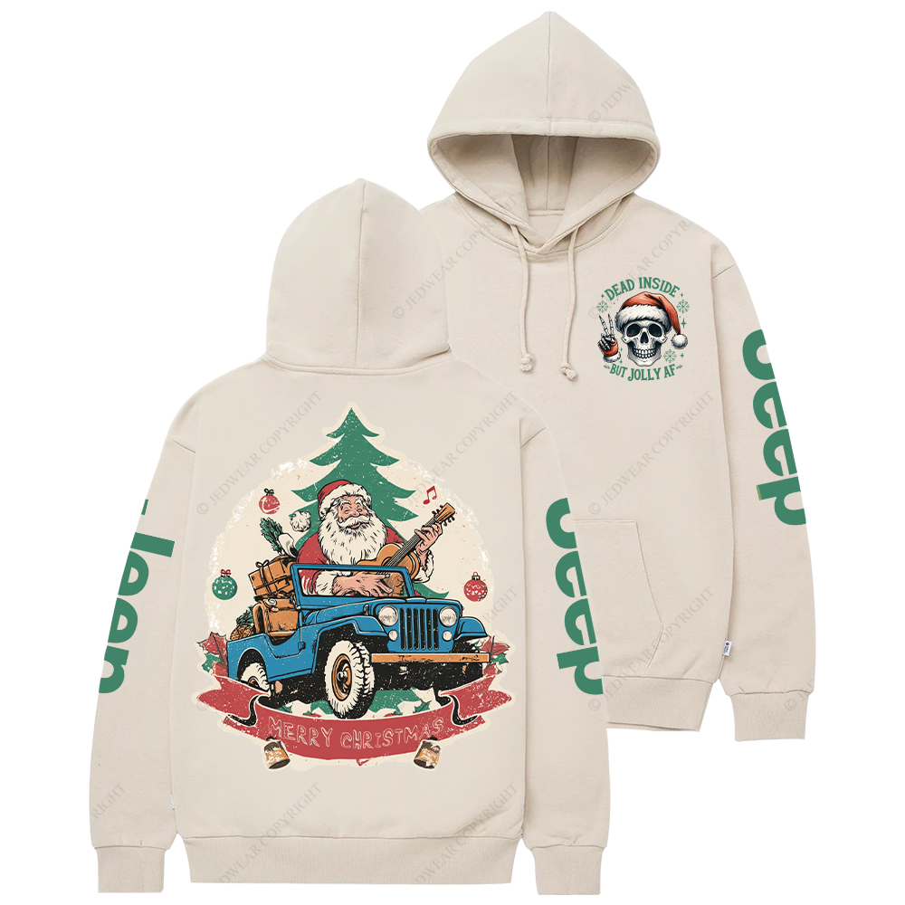 Dead Inside But Jolly Af Merry Christmas Jp Casual Hoodie