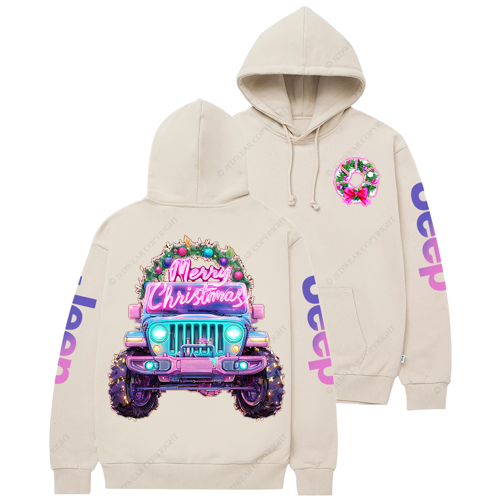 Chubby Neon-Style Off-road With Rounded Cartoon Proportions Jp Casual Hoodie