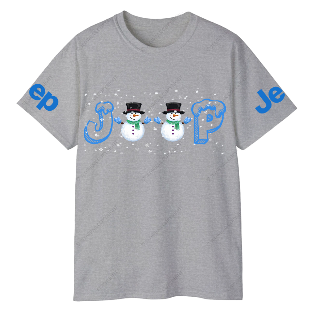 Merry Christmas Snowman Blue Jp T-Shirt