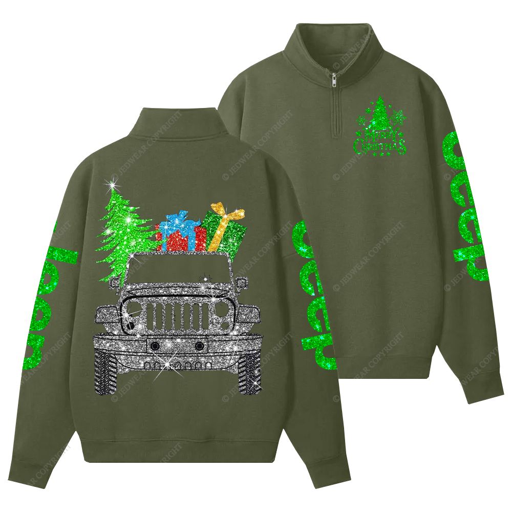 Merry Christmas Bling Jp Half-Zip Jacket Sweatshirt