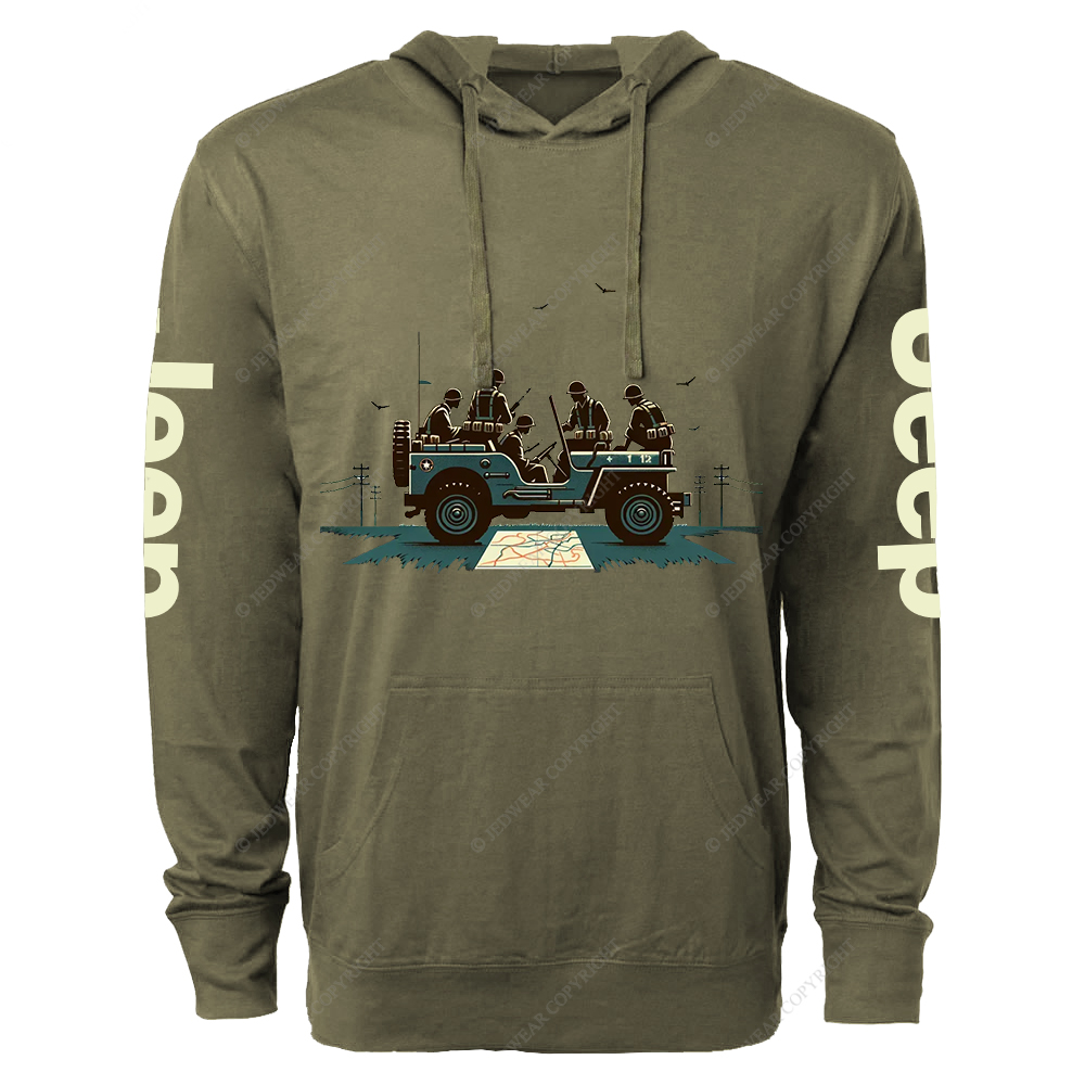 Retro Military Soldiers Jp Lightweight Hoodie