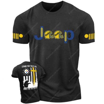 Pittsburgh Steelers Football Stand For The Flag Kneel For The Cross Nation Religion Jp T-Shirt