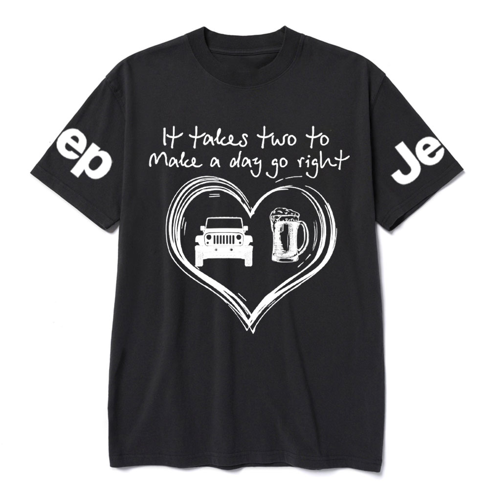 It Takes Two to Make a Day Go Right: Beer and Jp T-Shirt
