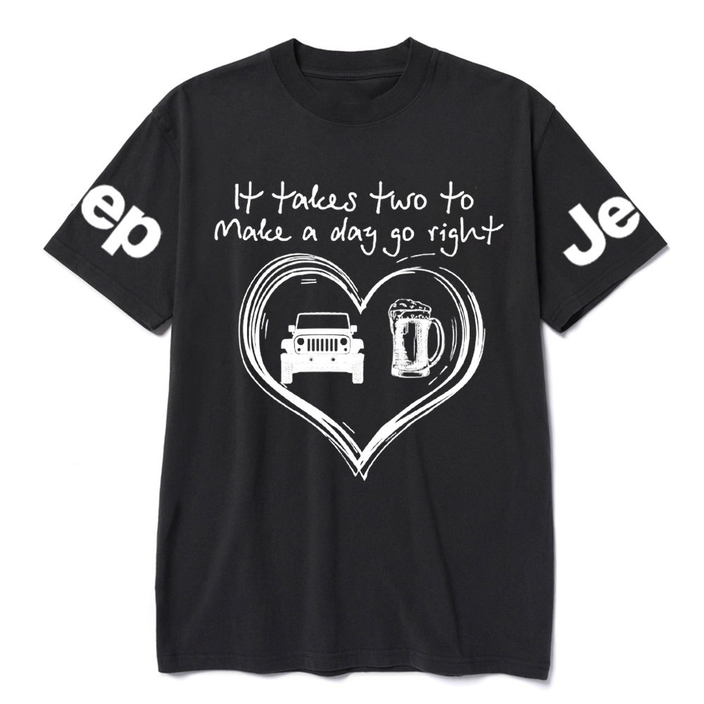 It Takes Two to Make a Day Go Right: Beer and Jp T-Shirt