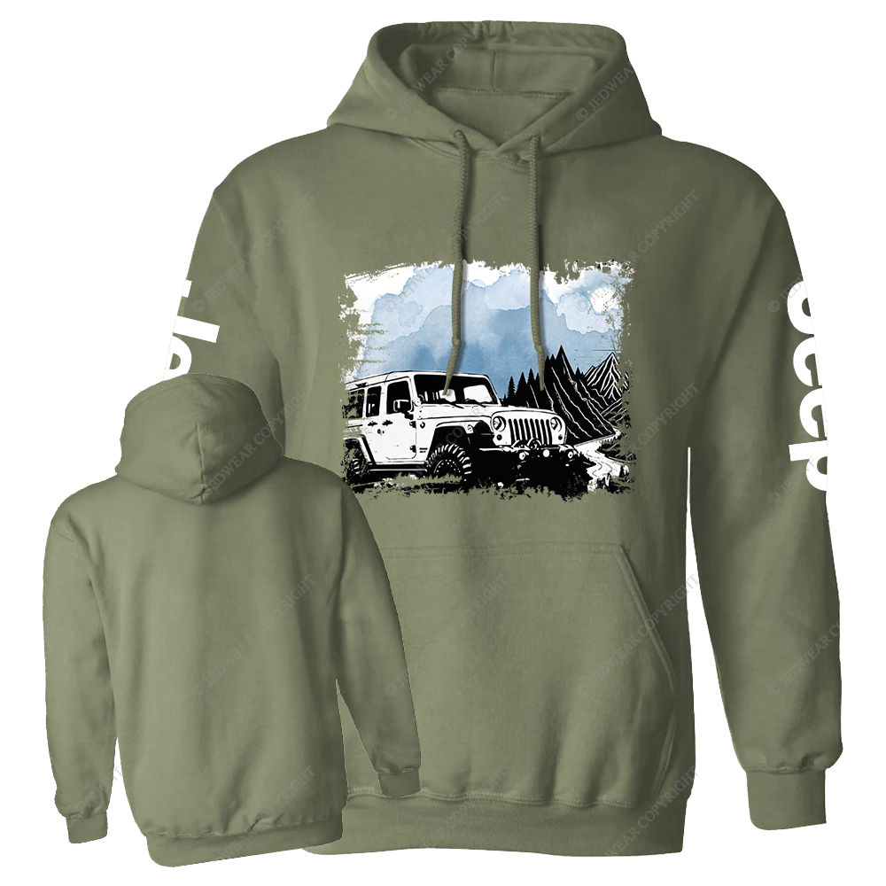 Mountain Adventure Ink Colorful Hand-Painted Jp Casual Hoodie