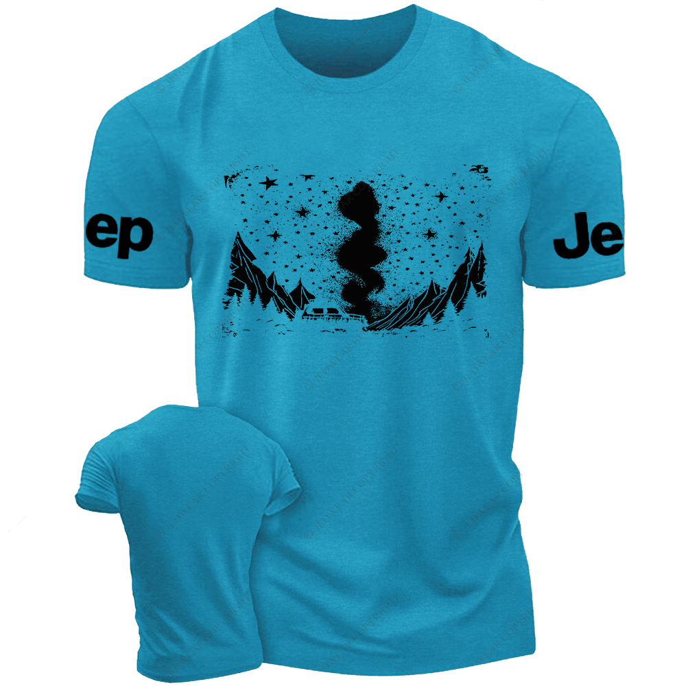 Woods Under The Starry Sky Night Drive Through Mountains Jp T-Shirt