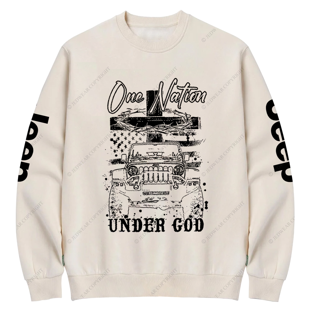 Jesus Religion One Nation Under God Jp Crew Neck Sweatshirt