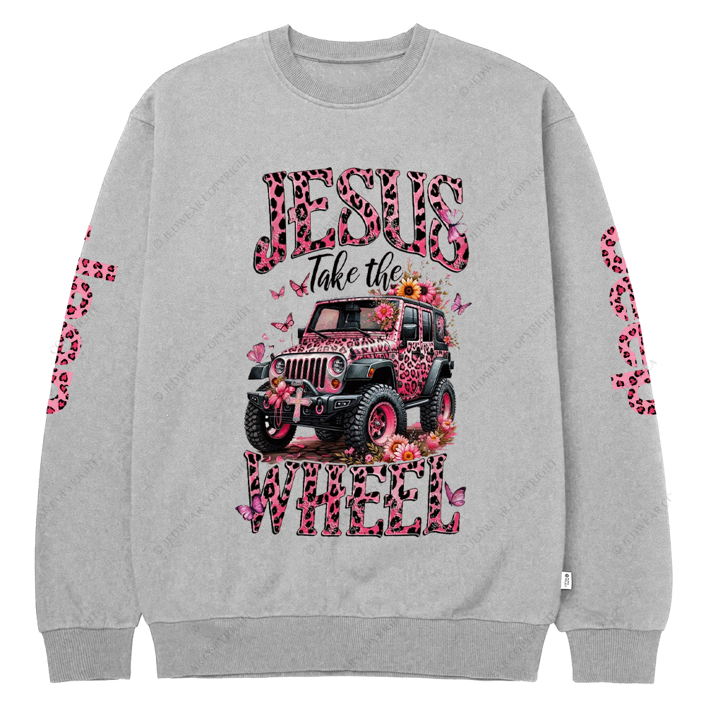 Religion Jesus Take The Wheel Jp Crew Neck Sweatshirt
