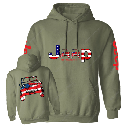 America Flag Car Jp Casual Hoodie