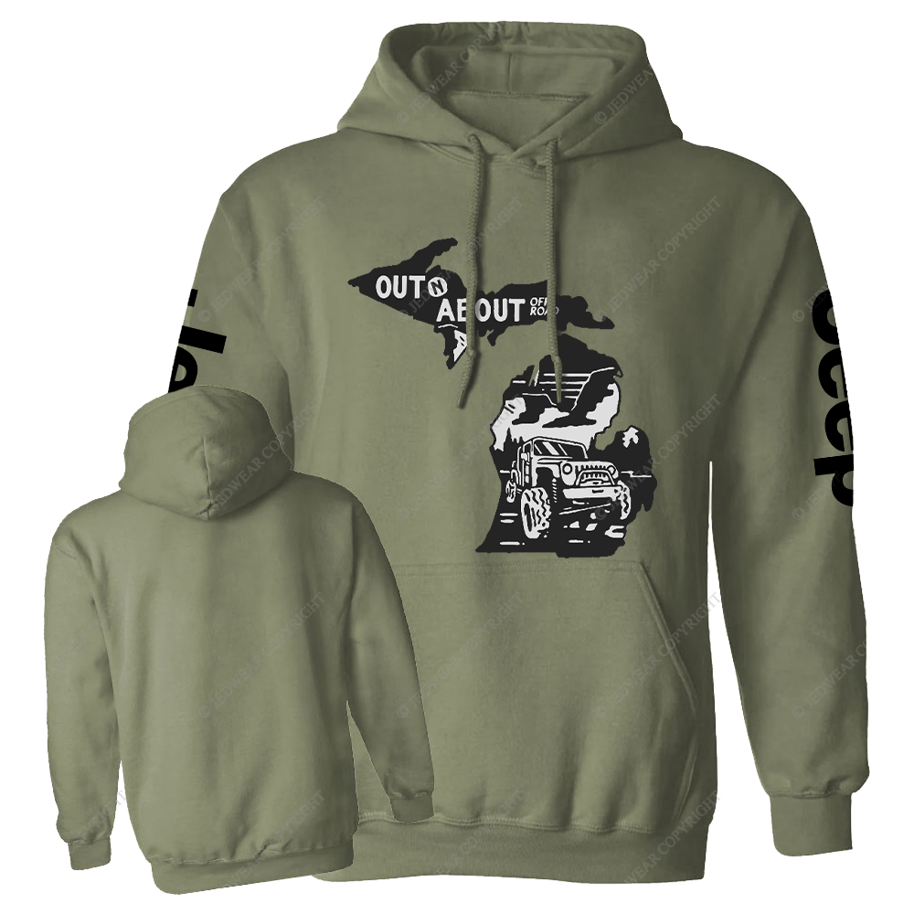 Out About Off-Road Map Of America Jp Casual Hoodie
