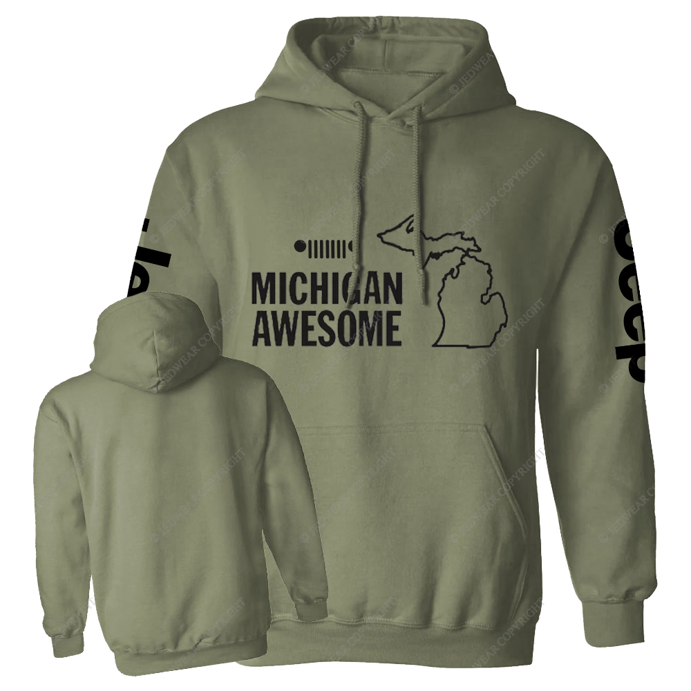 Michigan Awesome Map Of America Jp Casual Hoodie