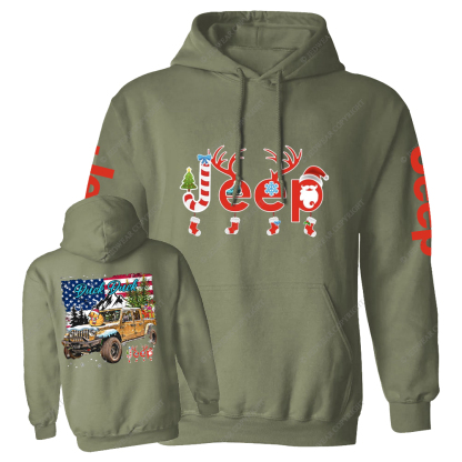 Christmas Elk Sleigh Jp Casual Hoodie