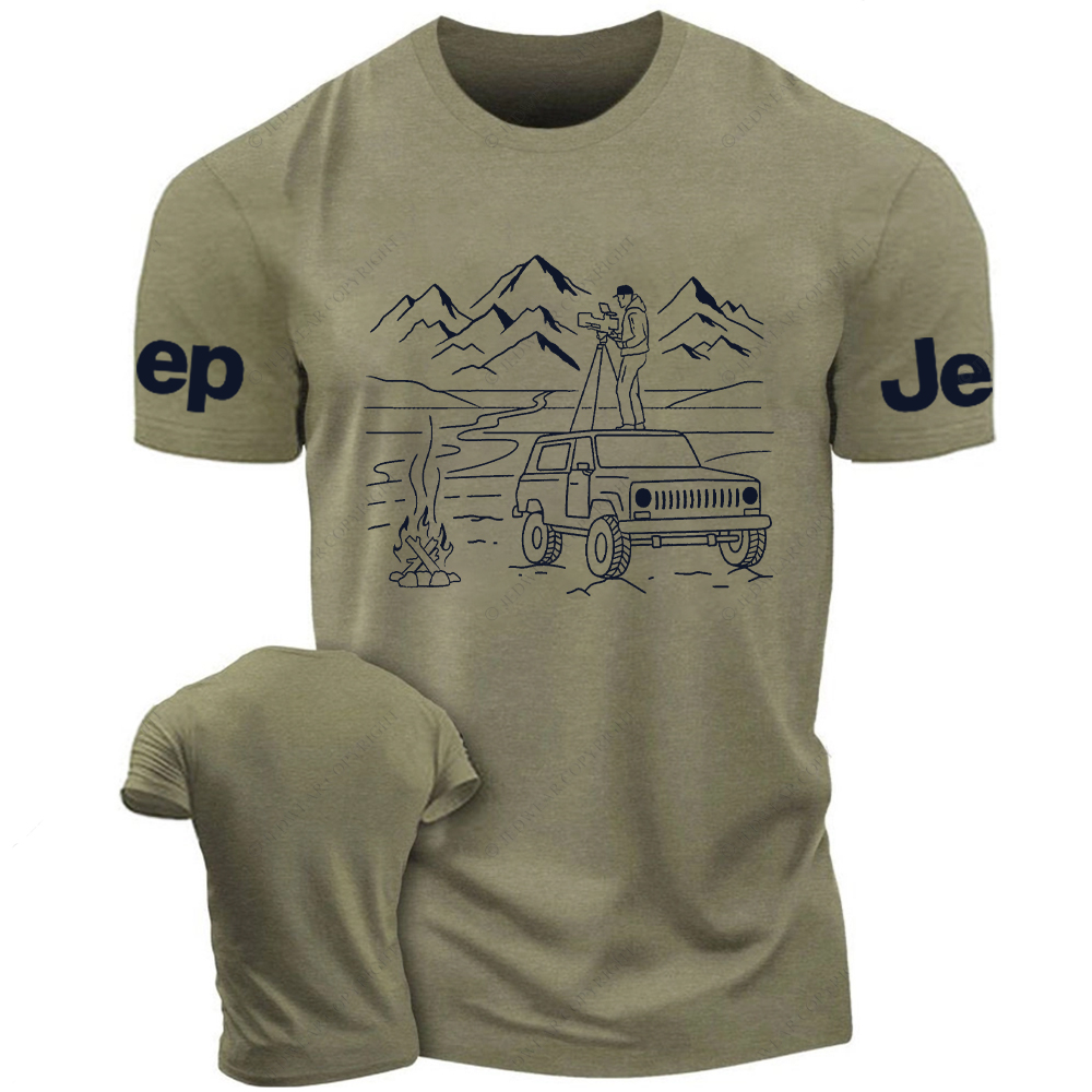 Photographer Standing On The Car Taking Pictures Jp T-Shirt