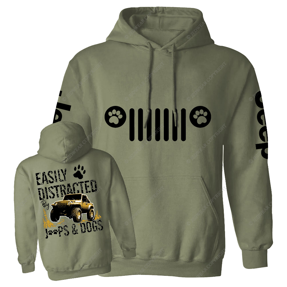 Easily Distracted By Car And Dogs Jp Casual Hoodie