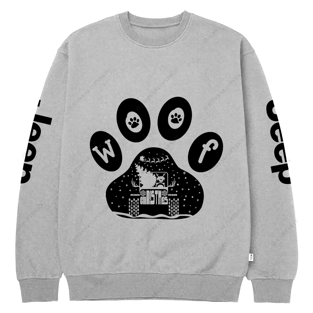 Christmas Dog Paw Reindeer Off-Road Jp Crew Neck Sweatshirt
