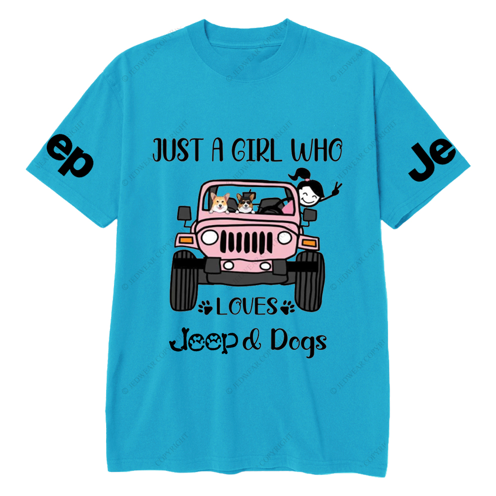Just A Girl Who Love With Car And Dogs Jp T-Shirt