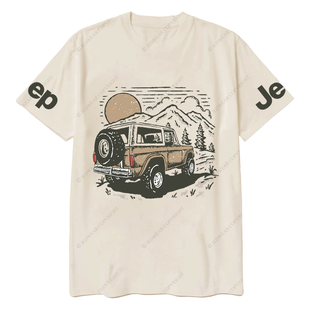 Vintage Off-Road Car In The Mountain Jp T-Shirt