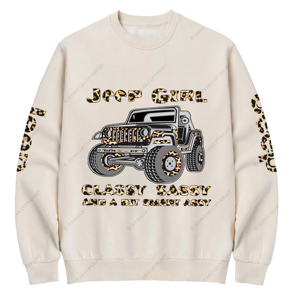 Classy Sassy And A Bit Smart Assy Leopard Print Jp Crew Neck Sweatshirt