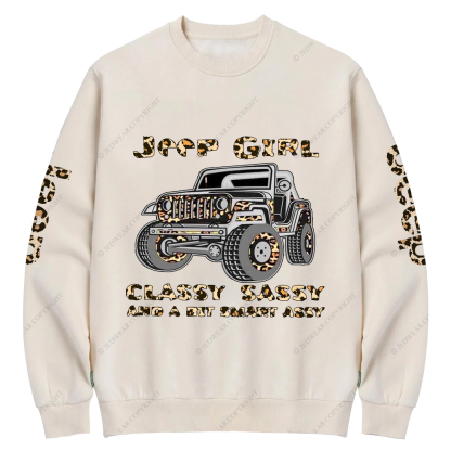 Classy Sassy And A Bit Smart Assy Leopard Print Jp Crew Neck Sweatshirt