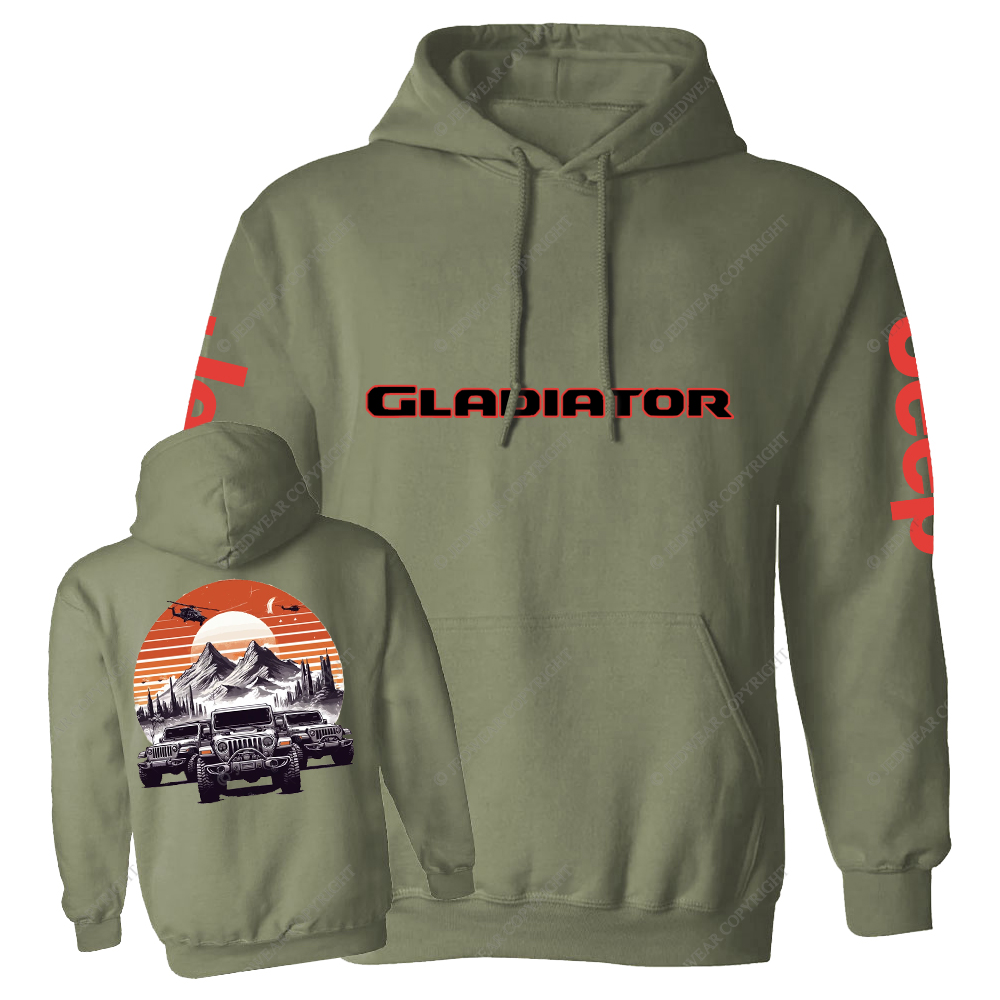 Gladiator Sunset Mountain Silhouette Jp Casual Hoodie