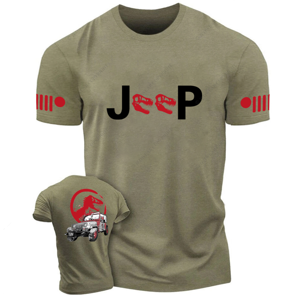 Dinosaur On The Back Of An Off-Road Vehicle Jp T-Shirt