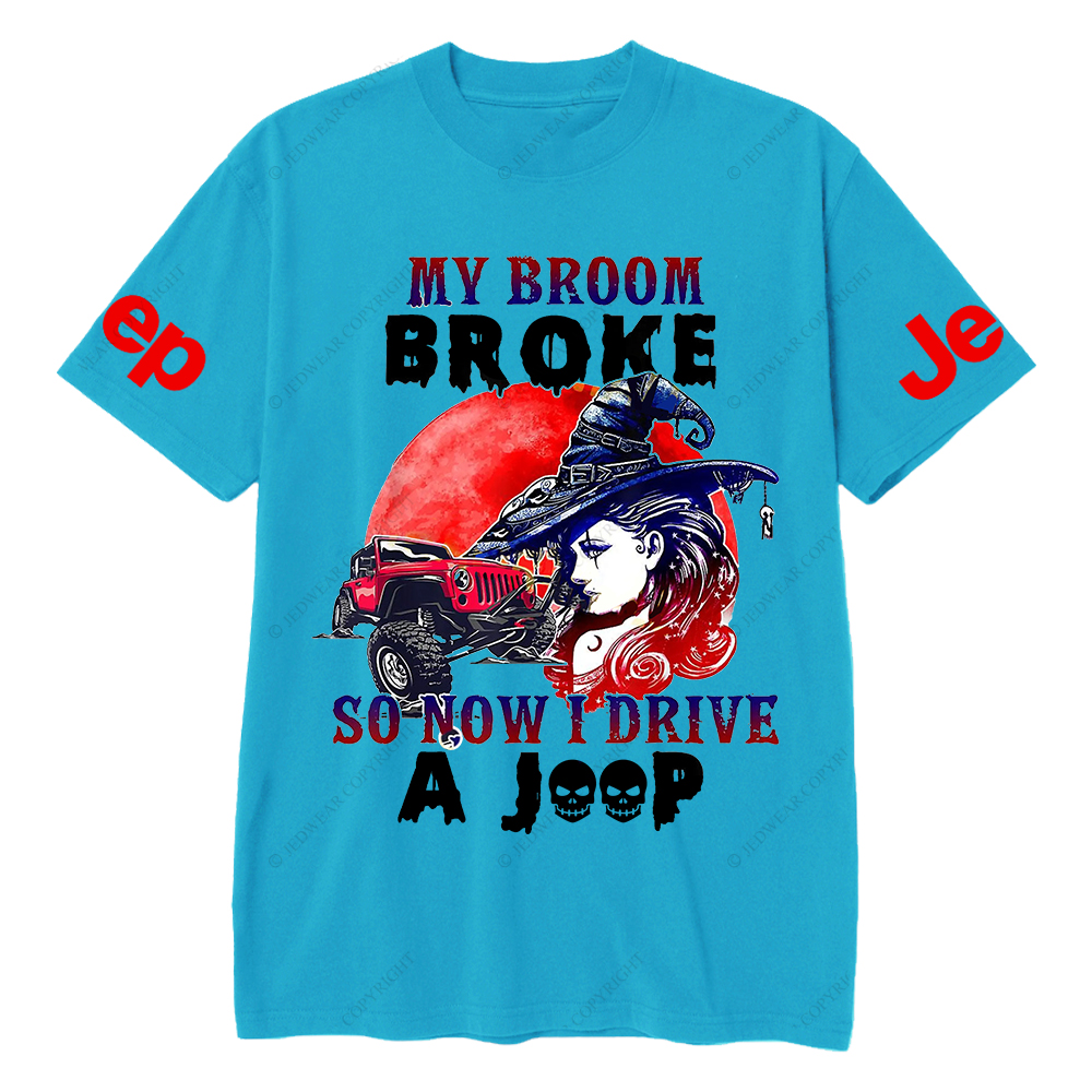 Halloween My Broom Broke So Now I Drive Car Jp T-Shirt