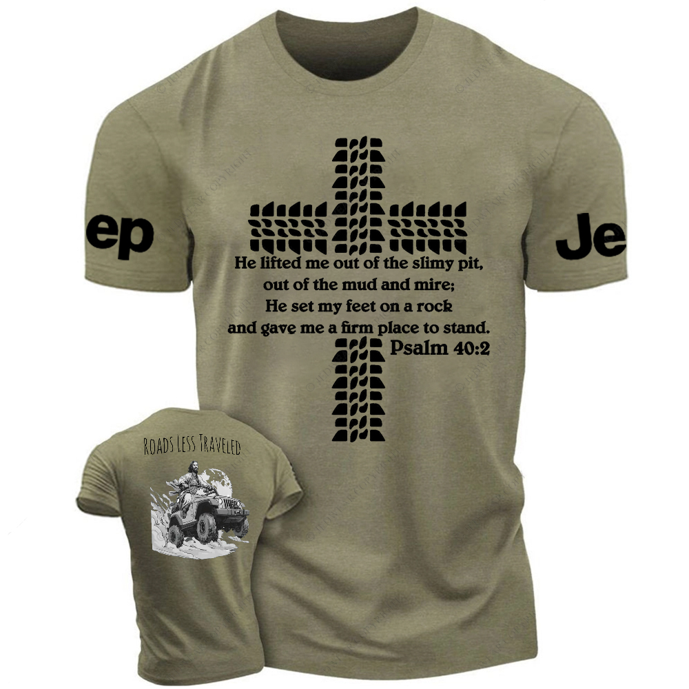 Religion Cross Jesus Bible Wheelmarks Psalm Jp T-Shirt