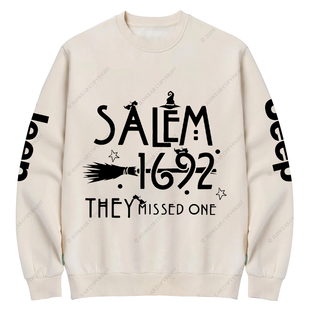 Salem 1692 Halloween Cap They Missed One Jp Crew Neck Sweatshirt