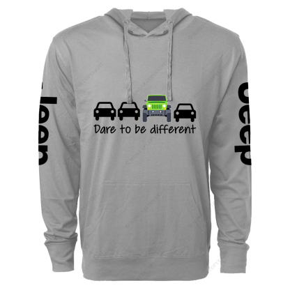 Dare To Be Different Green Car Jp Lightweight Hoodie