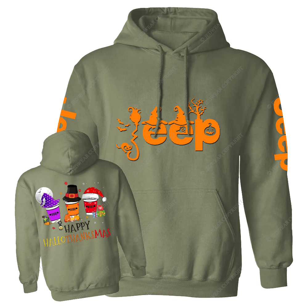 Funny Halloween Merry Christmas Happy Hallothanksmas Jp Casual Hoodie