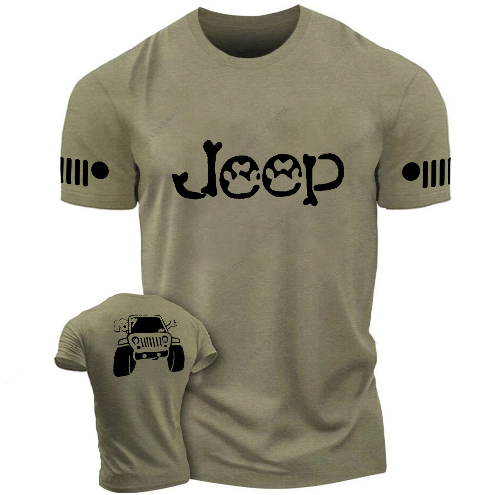 Dog And His Owner Waving From Car Jp T-Shirt