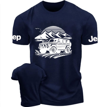 Adventure Moutain Retro Car Design T-Shirt