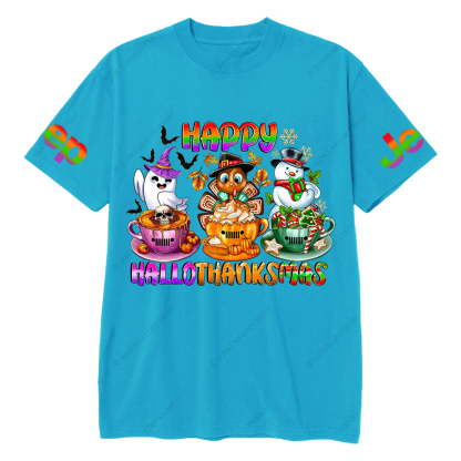 Happy Hallothanksmas Halloween Christmas Thanksgiving Jp T-Shirt