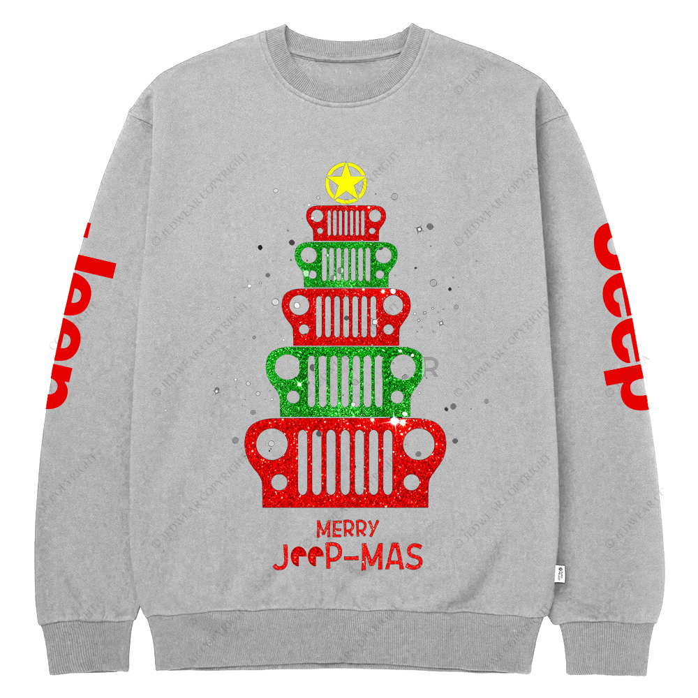 Merry Christmas Tree Jp Crew Neck Sweatshirt