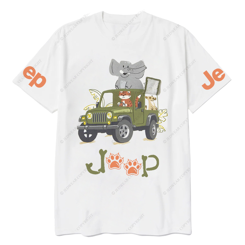 Cartoon Cat Driving A Car And Elephant Funny Jp T-Shirt