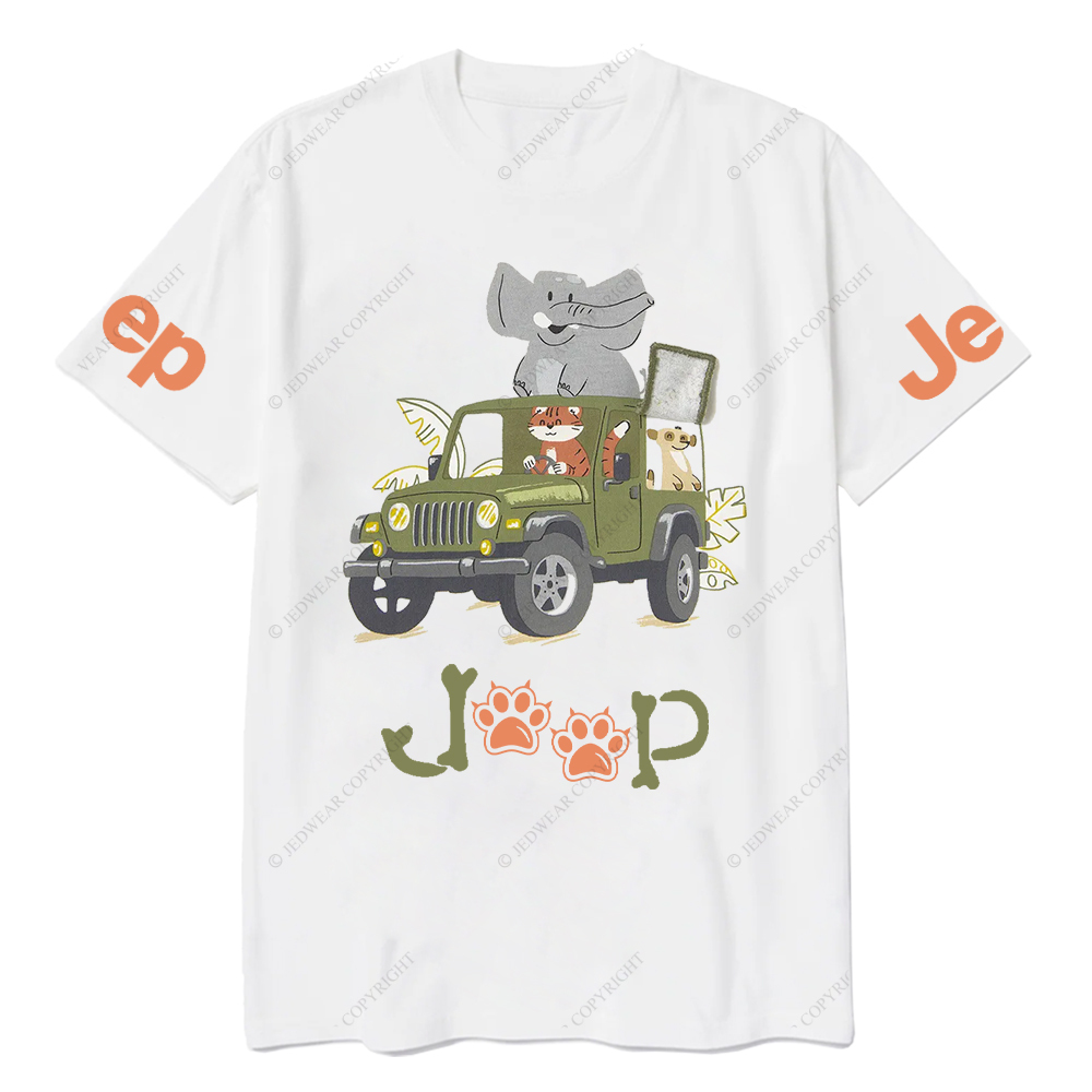 Cartoon Cat Driving A Car And Elephant Funny Jp T-Shirt