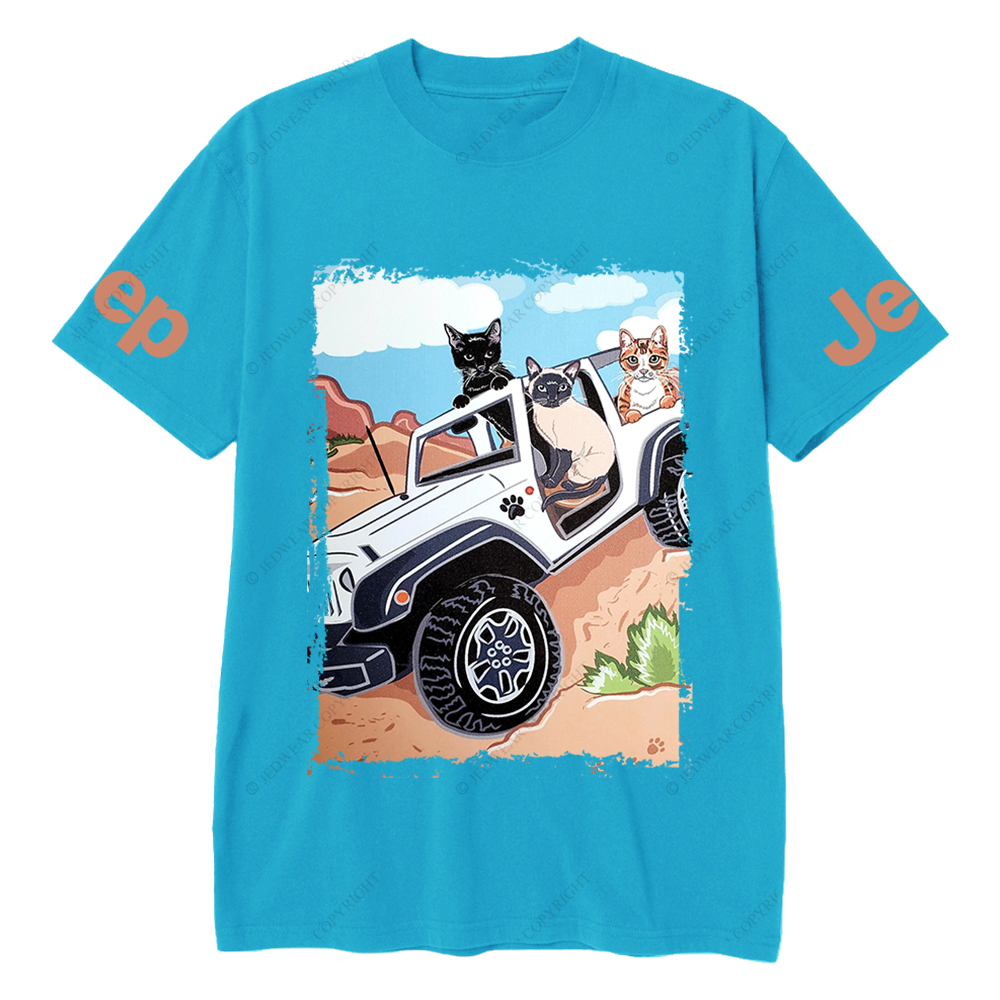 Funny Off-Road Cute Cartoon Cats Jp T-Shirt