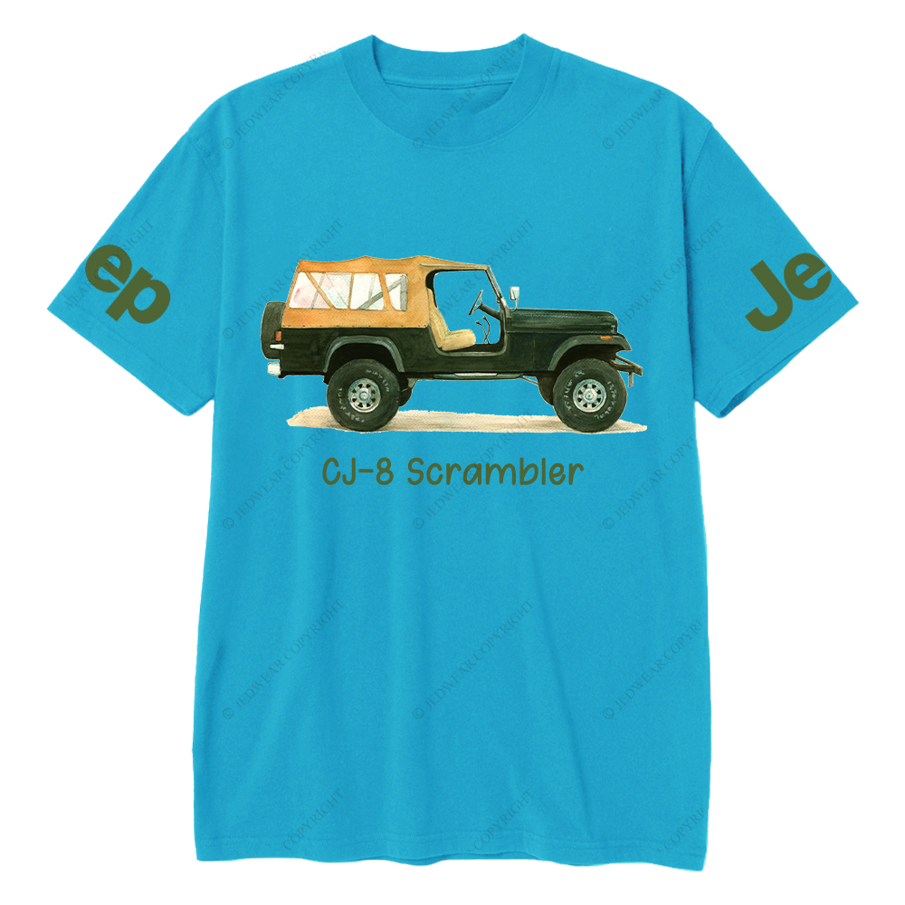 CJ-8 Scrambler Classic Willys Truck Cartoon Watercolor Jp T-Shirt