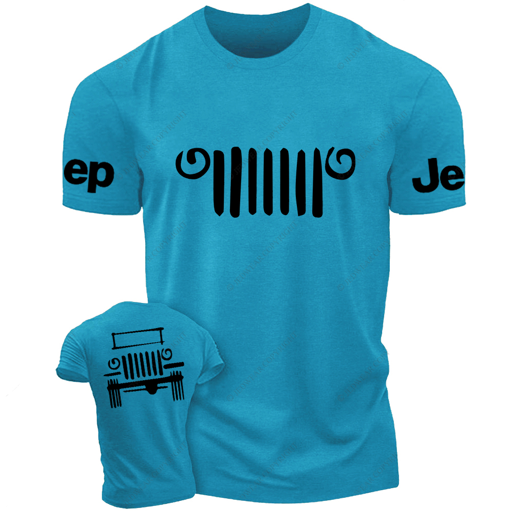 Hand-Painted Line Drawing Off-Road Front And Rear Design Jp T-Shirt