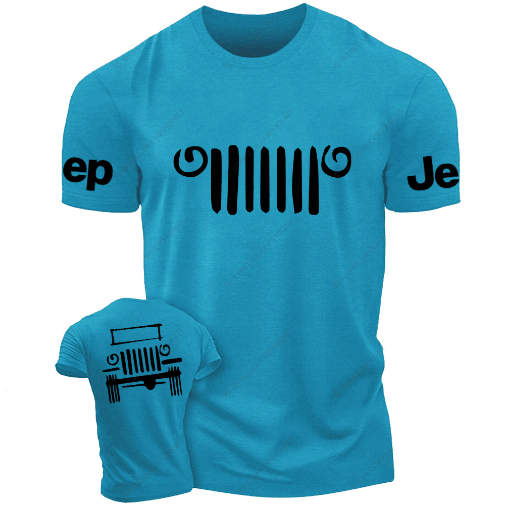 Hand-Painted Line Drawing Off-Road Front And Rear Design Jp T-Shirt