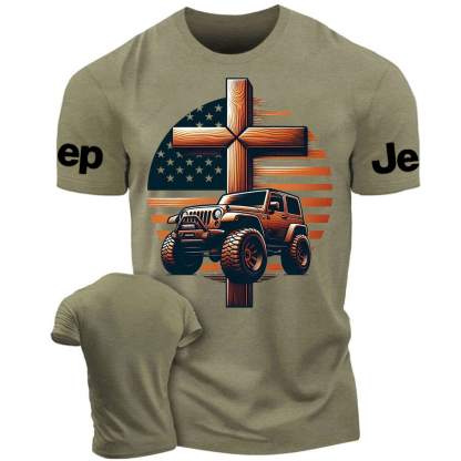 Religion Jesus American Flag Corss Jp T-Shirt